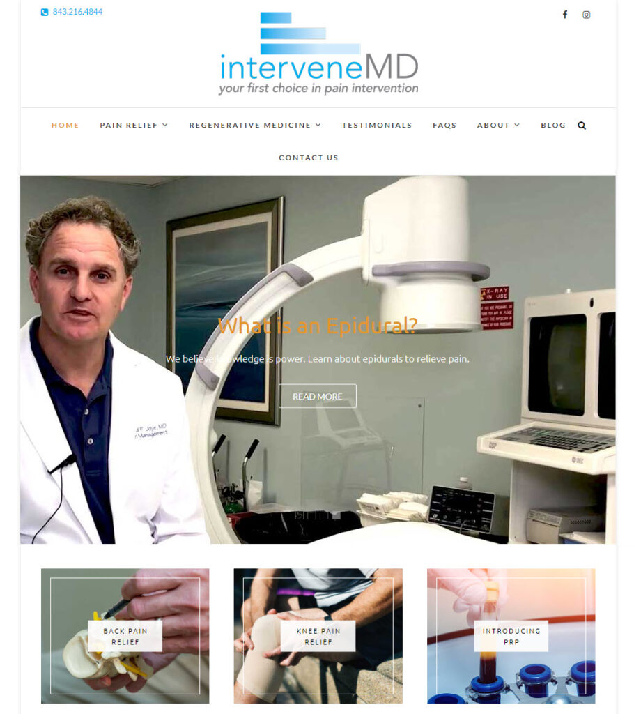 website for Dr Todd Joye of InterveneMD