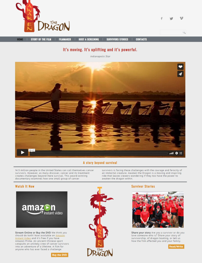 Awaken the Dragon Website home page